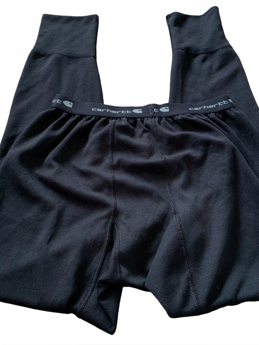 Carhartt Men’s Black Thermal Leggings with Logo Waistband Size Medium